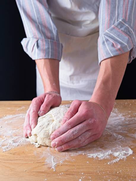 Forming a ball from the dough.