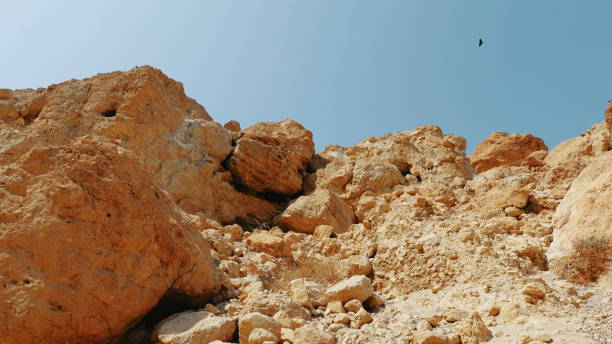 Rocky Desert Landscape Wide Angle Blue Sky Natural Texture
