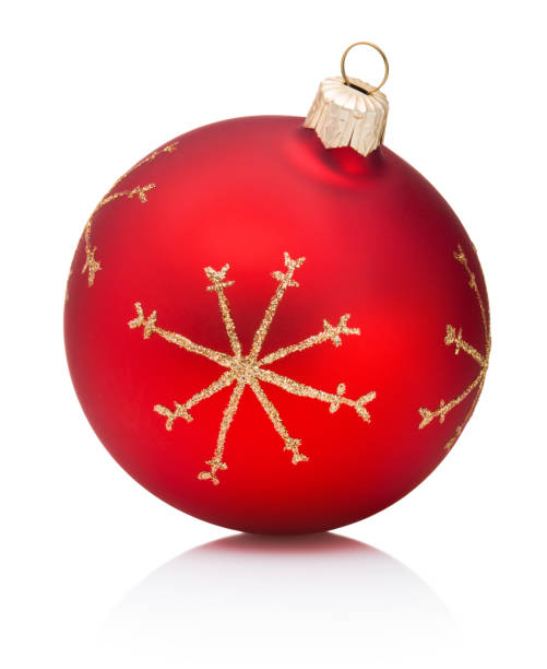 istock Christmas red decoration bauble isolated on white background 2193164361