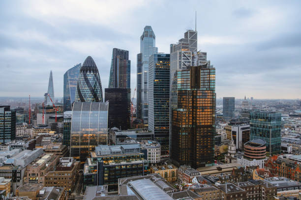 istock Modern Skyline of London’s Financial District on a Cloudy Day 2193165364