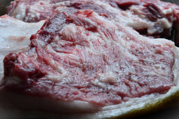 A piece of pork bacon under the sink for dinner
