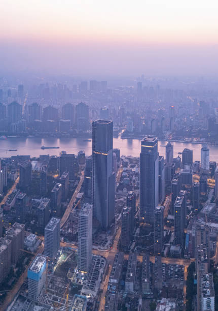 istock Aerial view of shanghai at sunrise 2193183120