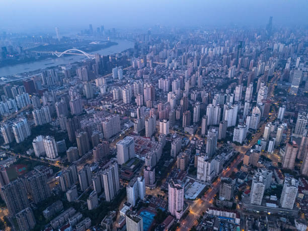 istock Aerial view of shanghai at sunrise 2193190488