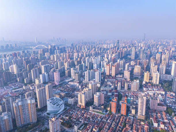 istock Aerial view of shanghai at sunrise 2193190921