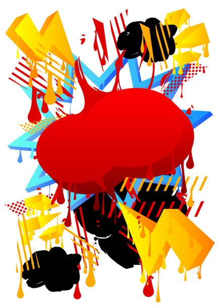 istock Graffiti abstract background. Abstract modern Messaging sign street art decoration, Discussion icon performed in urban painting style. 2193195290