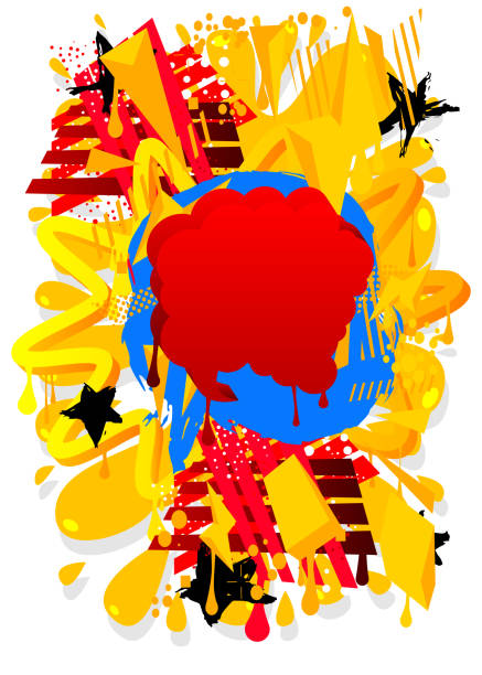 istock Graffiti abstract background. Abstract modern Messaging sign street art decoration, Discussion icon performed in urban painting style. 2193195308