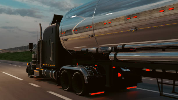 istock American style truck on freeway pulling load. Transportation theme. 3D illustration 2193198208