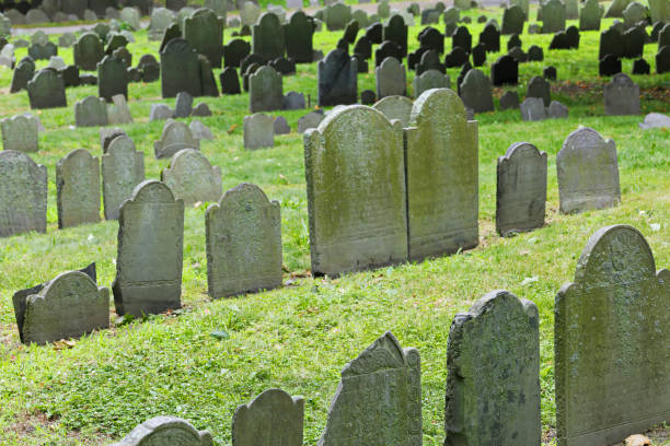 Tombs at the Luarca cemetery, Asturias, Spain