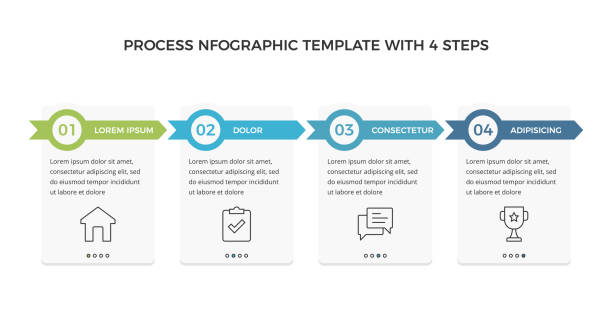 infographic template - 4 elements - kişi sayısı stock illustrations
