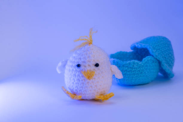 istock White chicken out of the blue eggshell 2193212124