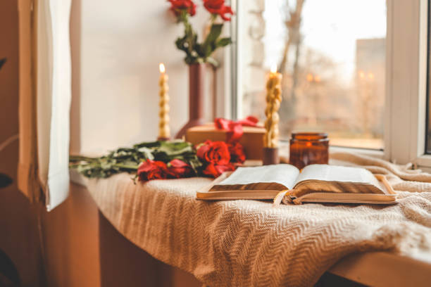 istock Open Bible in a cozy home interior. Good morning. 2193218099