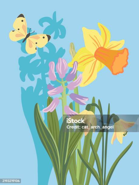 Drawing That Represents Spring Vector Drawing Spring Flowers Stock Illustration - Download Image Now ...