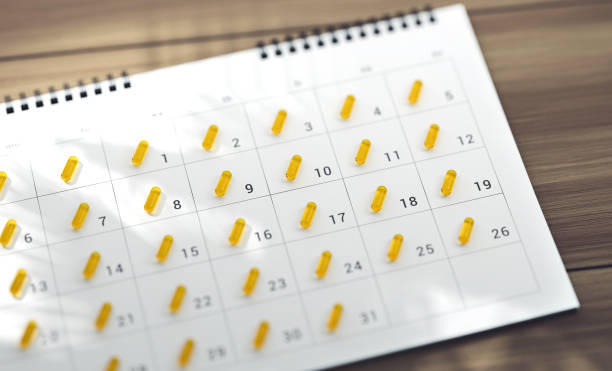 istock Omega 3 Capsules On Calendar 2193219564