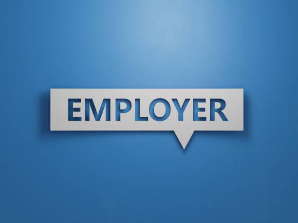 istock EMPLOYER word written on Speech Bubble.Minimalist Abstract Design With White Cut Out Paper.3D rendering on blue background. 2193222513