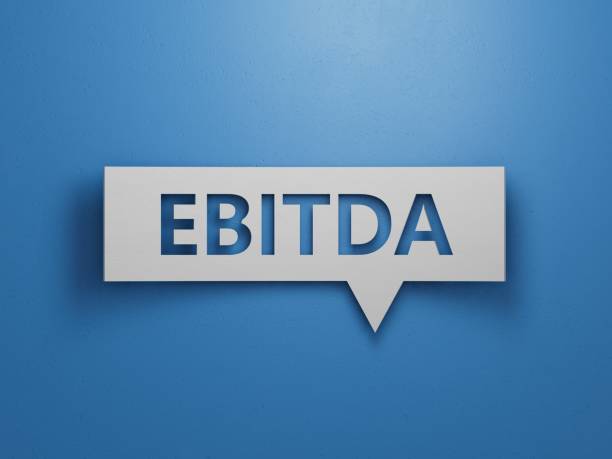 istock Speech Bubble block with EBITDA business word.Minimalist Abstract Design With White Cut Out Paper.3D rendering on blue background. 2193222563