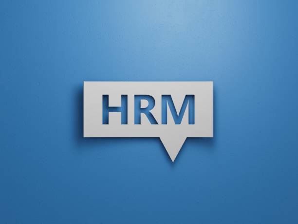 istock Speech Bubble with hrm text. Financial, marketing.Minimalist Abstract Design With White Cut Out Paper.3D rendering on blue background. 2193222632