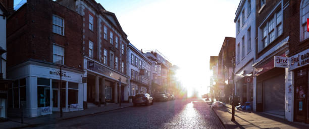 23 June 2024 Guildford England Famous Guildford High Street early morning sunset light Surrey England Europe