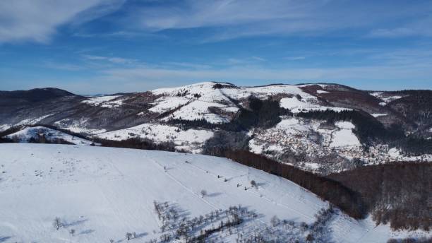 istock Aerial view of a serene winter landscape. 2193226327