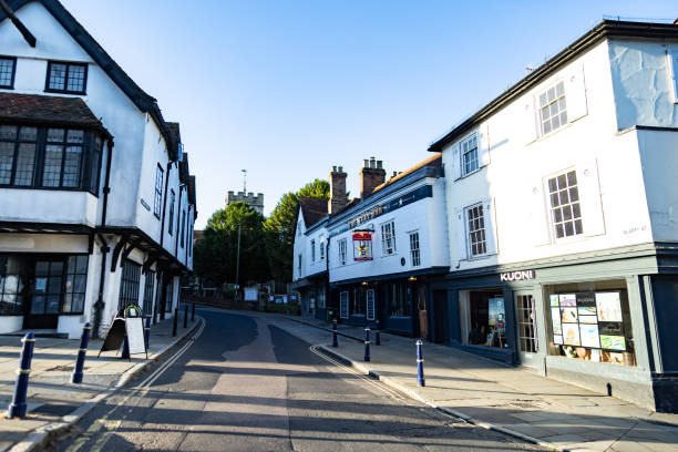 23 June 2024 Guildford England Famous Guildford High Street early morning sunset light Surrey England Europe