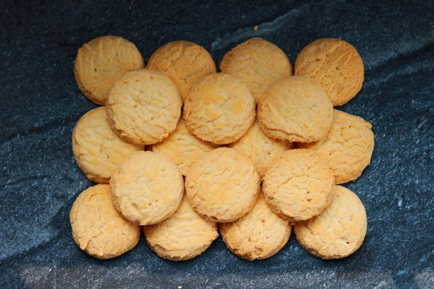 istock cookies on a black background, close-up, top view 2193229920