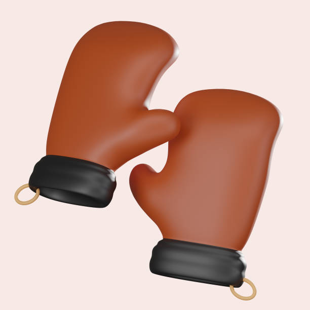 3D render of kitchen gloves offering hand protection and style for cooking, baking, and kitchen safety. Perfect for culinary tools and kitchen essential visuals