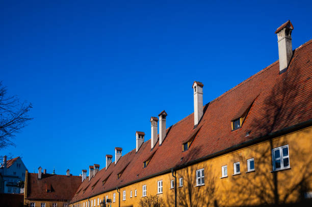 Fuggerei, social housing complex in Augsburg, Bavaria, Germany