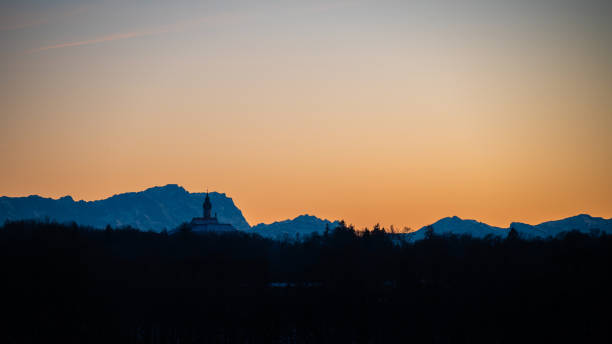 istock Monastery Andechs and Bavarian Alps with Zugspitze, highest mountain in Germany 2193233326