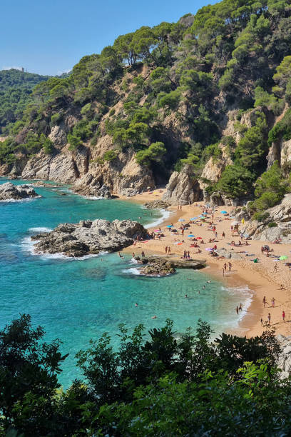 istock Idyllic Mediterranean Beach Scene with Rugged Cliffs and Turquoise Waters 2193233347