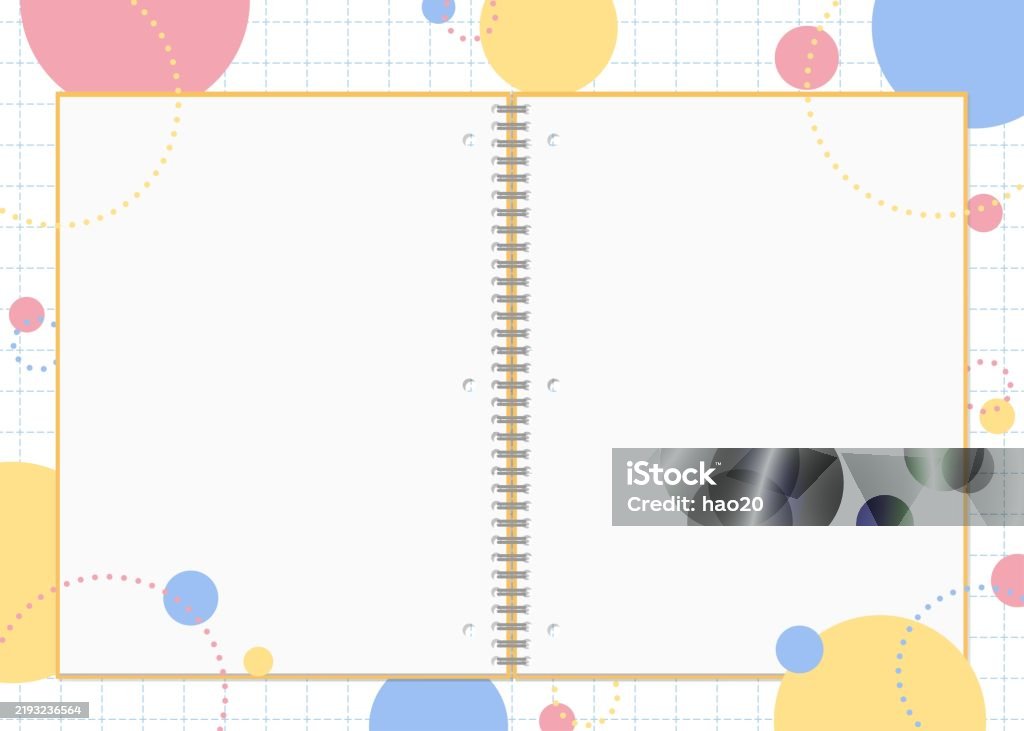 Notebook Distribution Background Notebook Background Material Pop Design Open Spread Stock Illustration ...