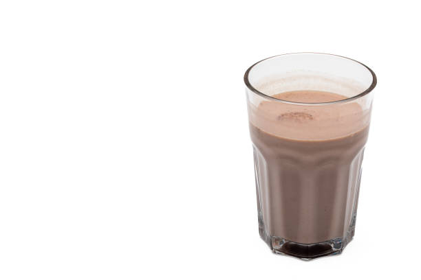 istock Homemade Chocolate Milk in a Glass with White Space on Left 2193238348