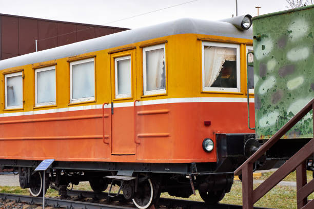 retro machinery, vintage orange train