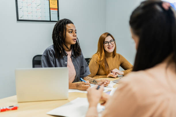 istock Coworkers doing business meeting on the office 2193243506