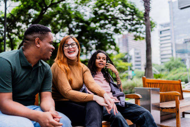 istock Coworkers talking outdoors 2193243597