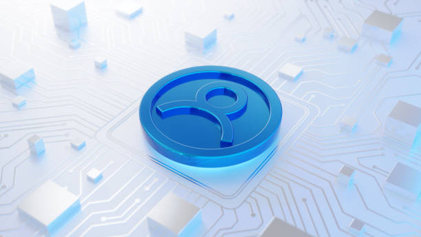 istock Blue Symbol of a Person on a White Circuit Board Representing Technology and Innovation 2193247214