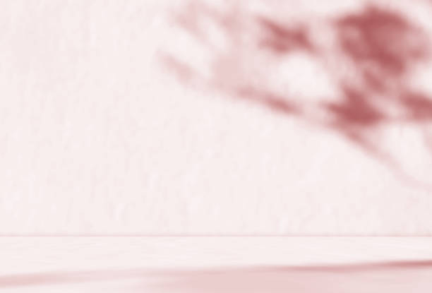istock Empty brownish with pink red undertone room studio with sunlight effect shadow for product presentation. 2193249070