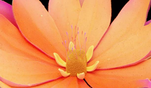 istock Flowers and pollen, close up, 3D illustration 2193251080