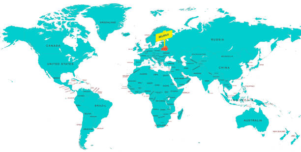 istock World Map Highlighting Country of Belarus With Geographic Details 2193253154