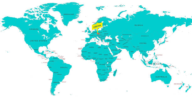istock World Map Highlighting Country of Czechia With Geographic Details 2193253179