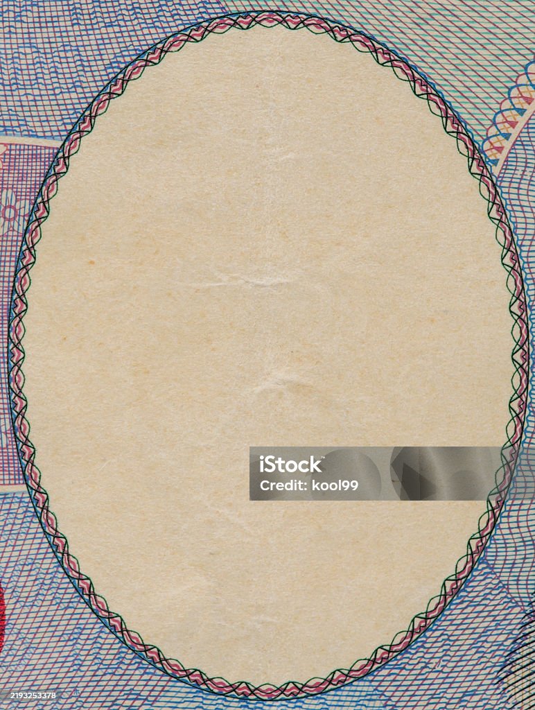 Banknote Pattern Frame Oval Frame Pattern Design Of Banknote Stock Photo - Download Image Now ...