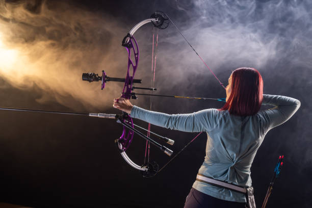 istock Focused Caucasian Female Archer with Determination 2193253741