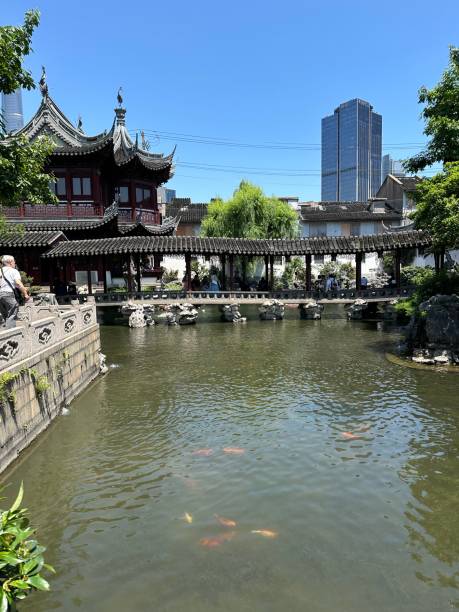 istock Yu Yuen Garden and Temple with Skyline 2193253868