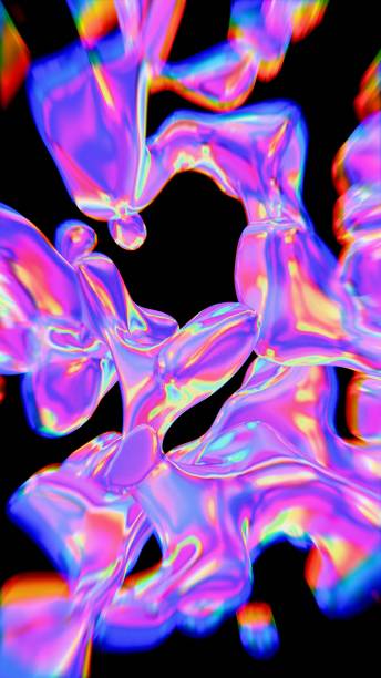 istock Abstract Fluid Shapes with Iridescent Rainbow Colors 2193258865