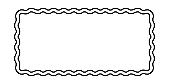 Rectangle Frame Curvy Double Rectangle Frame With Scalloped Edges Rectangular Shape With ...