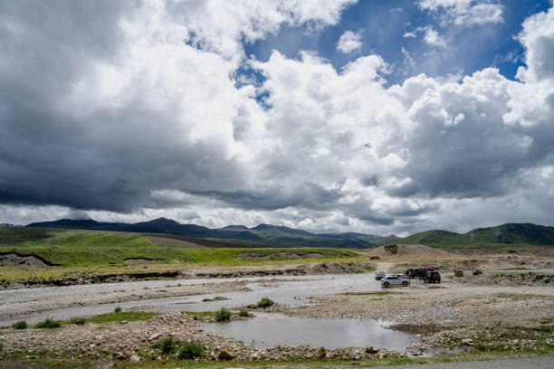 istock Cloudy plateau grasslands, mountains and rivers 2193261524