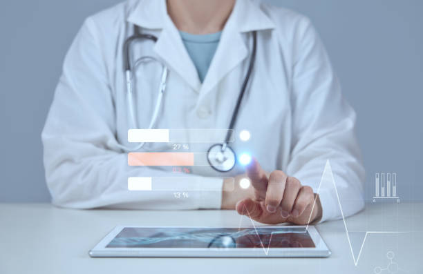 istock Doctor touches modern virtual interface. Concept of insurance, training, AI in  medicine. 2193264681