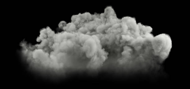 istock Carbon pollution clouds horizontal shapes on black backgrounds 3d illustration 2193265331