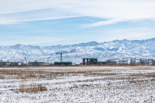 istock Construction of industrial facilities in a mountain valley. Industrialization, destruction of the natural environment. 2193267662