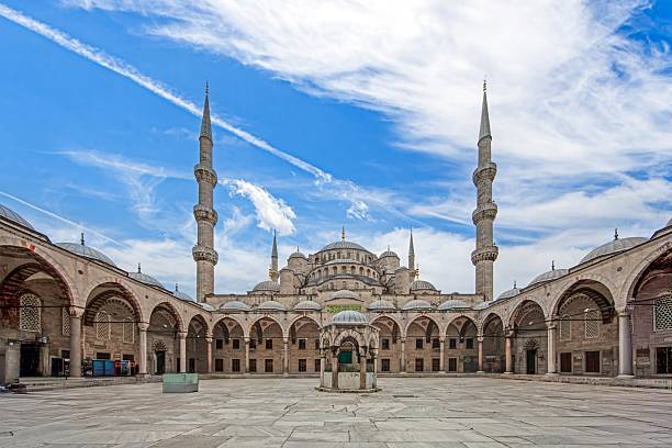 istock Sultan Ahmed Mosque courtyard with open space and historic Ottoman architecture 2193274073