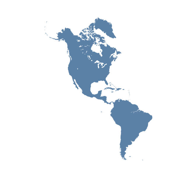 Map of North and South America, sign silhouette. World Map Globe. Vector Illustration isolated on transparent background. American continent Map of North and South America, sign silhouette. World Map Globe. Vector Illustration isolated on transparent background. American continent. the americas stock illustrations