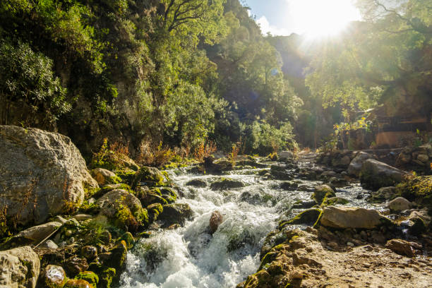 Beautiful Waterfalls Akchour in Chefchaouen, Morocco, North Africa